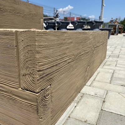 Decoratiune Element beton lemn prelucrat 50x29 cm, culoare compusa